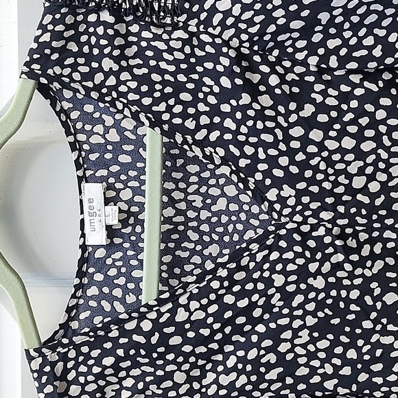 Umgee Cheetah Black Tan Babydoll Tunic Top Blouse Size Large - Picture 10 of 12